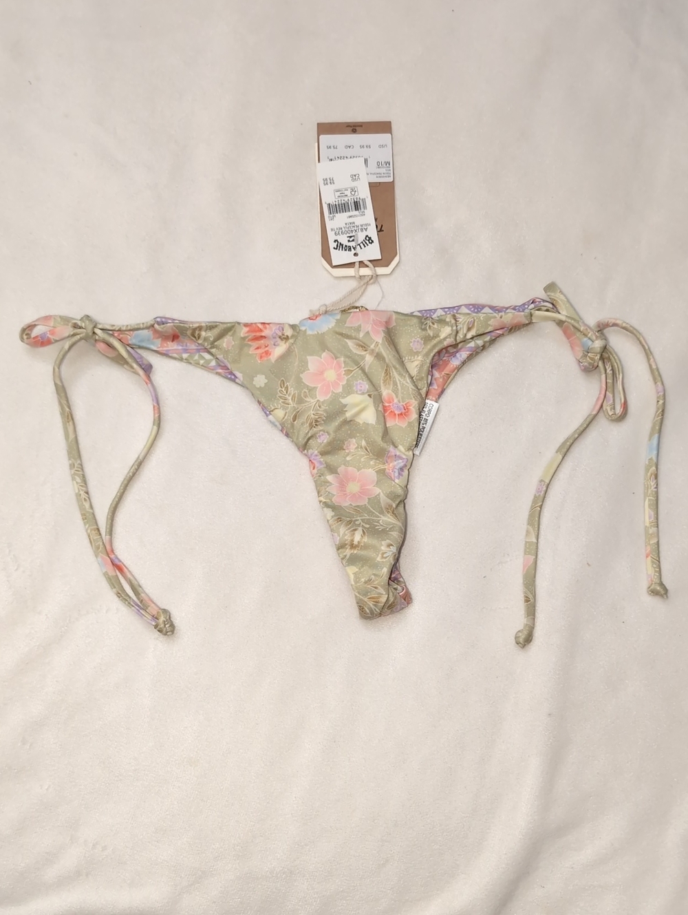 Billabong Feelin Peaceful Reversible Tie Maya Bikini Bottom Skimpy Thong M